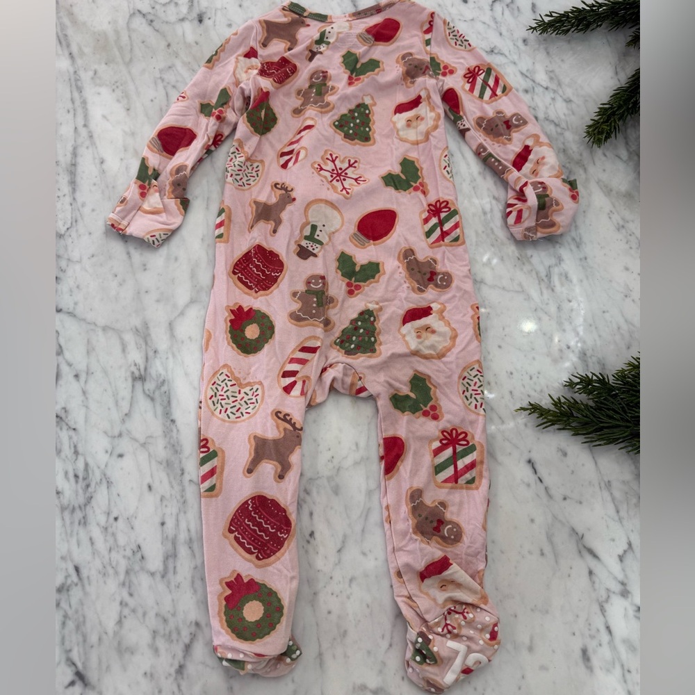 NWOT Caden Lane Pink Girl Christmas Holiday Onesie Bamboo Size 6-12 months - Picture 5 of 5